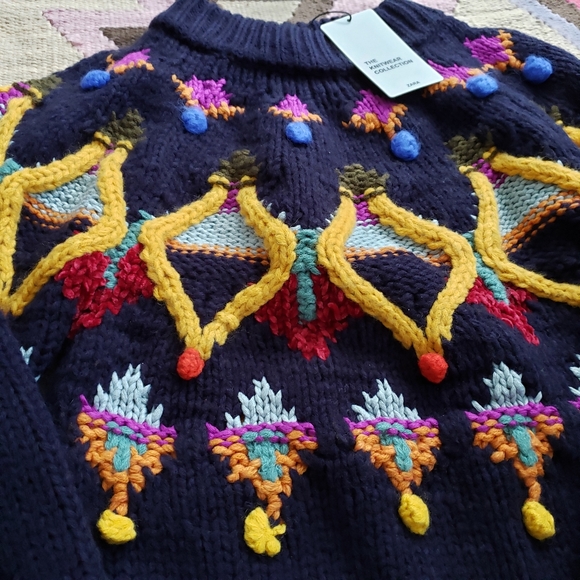 ZARA Knit Pom Pom Sweater Medium - Picture 9 of 13